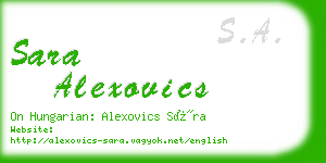 sara alexovics business card